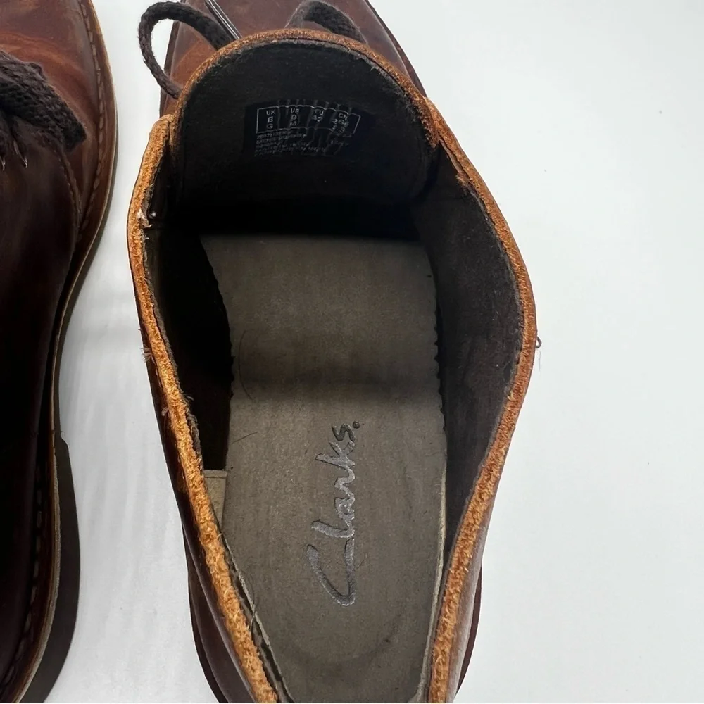 Clarks Buschacre Dark Brown Chukka Lace Up Leather Men's Boots Size 9